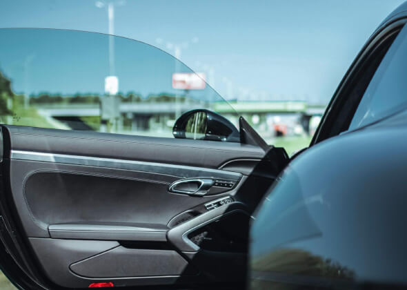 Picture of a car door.